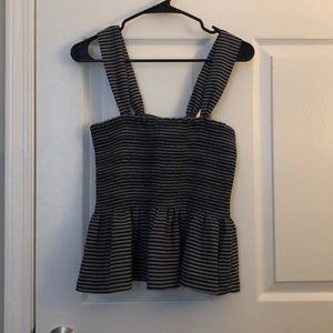 Madewell blue and white stripped top.